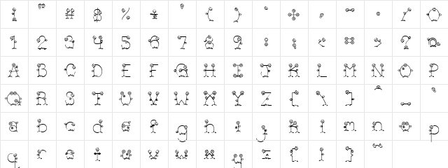 PC Garden 1 Regular  glyph index