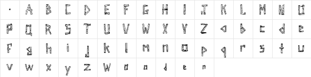 SketchBoards Regular  glyph index