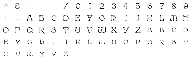 PlumosaSCapsSSK Regular  glyph index