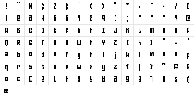 Zephyrean BRK Normal  glyph index