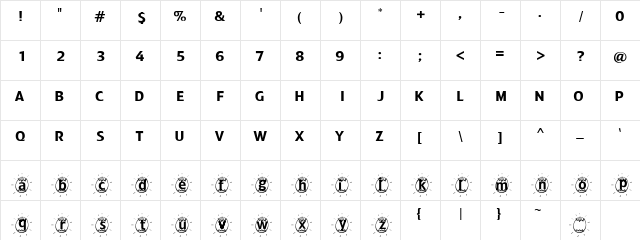 ADFBEasterEgg Regular  glyph index