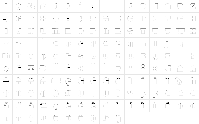 CircularSawOutline Regular  glyph index