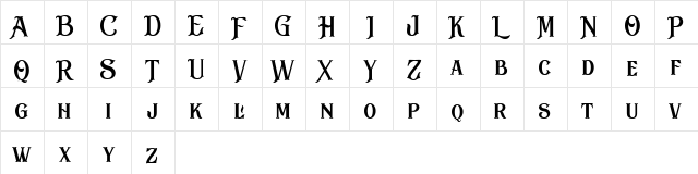 Black Drama Demo Regular  glyph index