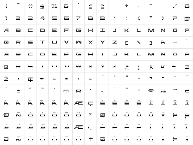 Ghost Clan Gradient Regular  glyph index