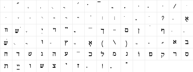 ExodusSSK Regular  glyph index