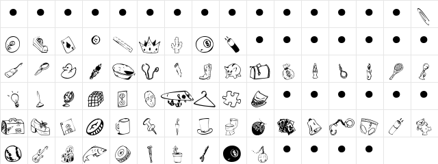 Garage Sale Regular  glyph index