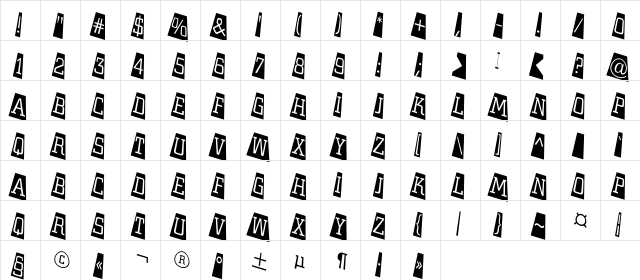 a_CityNovaTtlCmTwLt Regular  glyph index