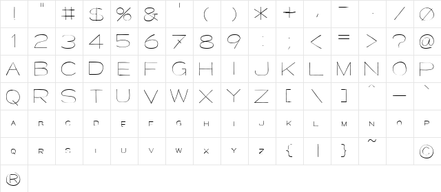 Major Kong Regular  glyph index