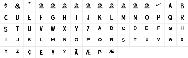 Gin and Soda Personal Use Regular  glyph index