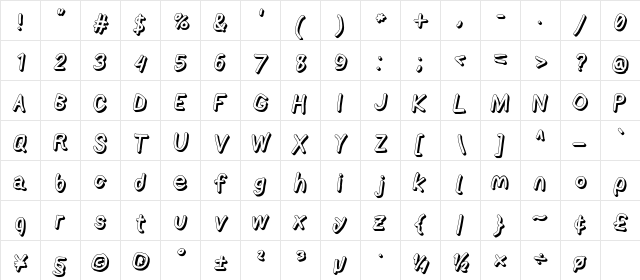 AppleStorm ShdXbdIta  glyph index