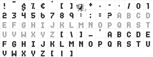 Renegade Mistress Normal  glyph index