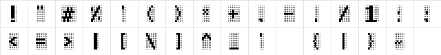 Pimples Regular  glyph index