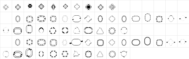4YEOframes Regular  glyph index
