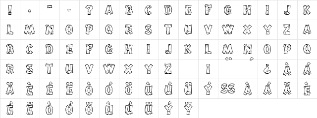Drift Wood Regular  glyph index