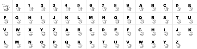 LMS Circus Seal Regular  glyph index