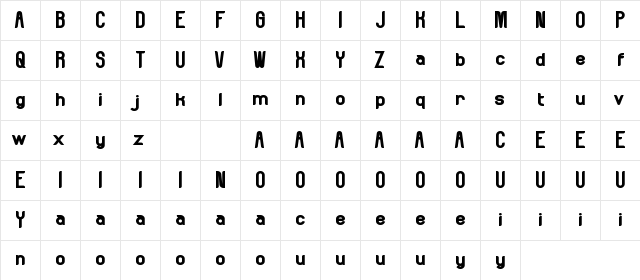 Neitherly Demo Black Regular  glyph index