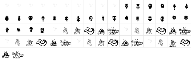 26Faces Regular  glyph index