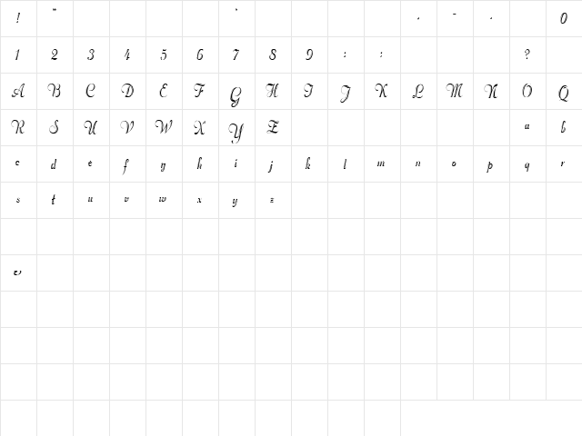 Church 4 Plain  glyph index
