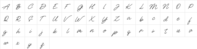 Romanticas FREE Regular  glyph index