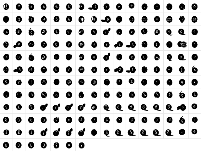Backspacer Round  glyph index