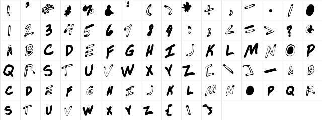 NotsoSkimpus Normal  glyph index