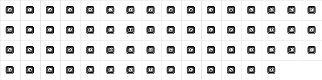 Retrospective Capitals Regular  glyph index
