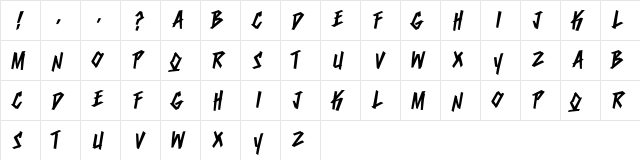 Dumbnerd Regular  glyph index