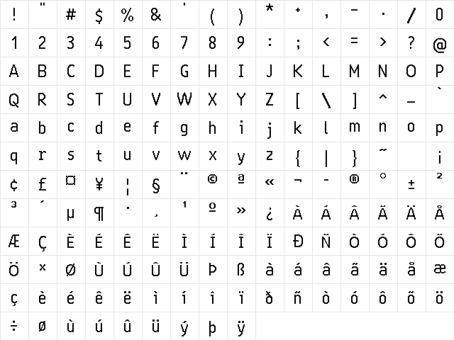 24 LED Bright Regular  glyph index