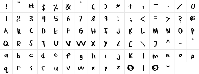 LD Chalk Regular  glyph index