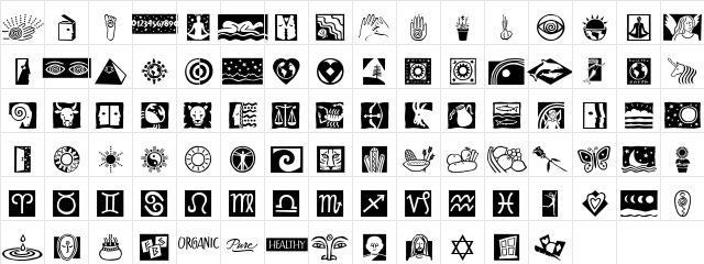 DF Holistics ITC TT Regular  glyph index