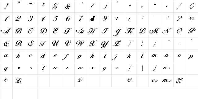 37 Regular  glyph index