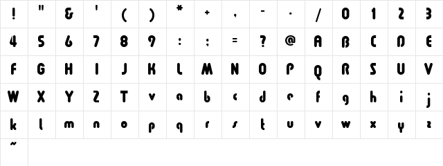 Pollyanna Regular  glyph index