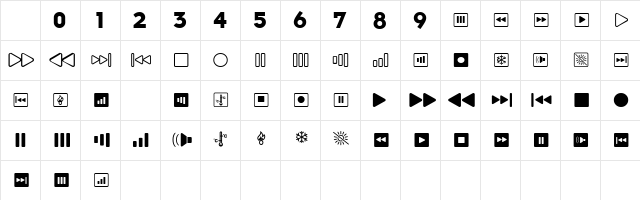 LL_Record Regular  glyph index