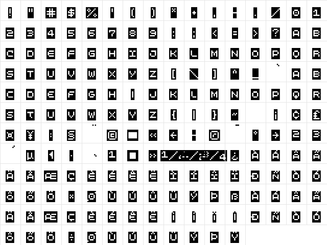 LomoWebStrip LT Std 5 Regular  glyph index