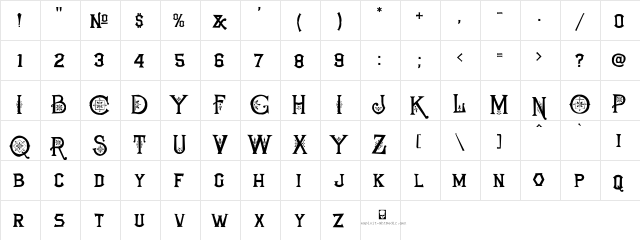 LHF Bill Blake FANCY Regular  glyph index