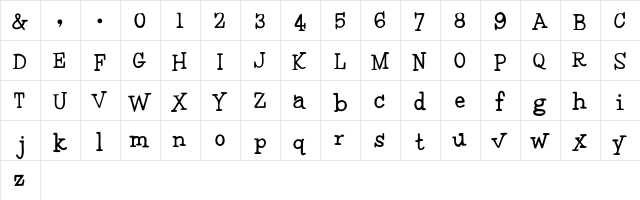 CSDCrazyCourier-Normal Regular  glyph index