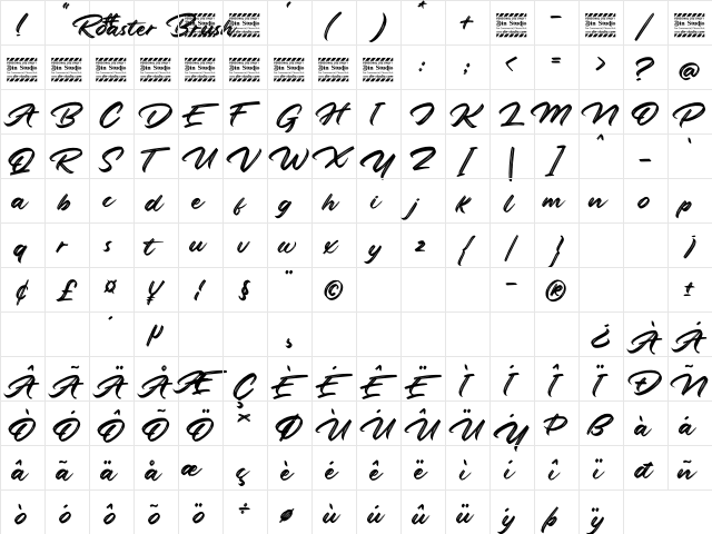 Roaster Brush Personal Use Regular  glyph index