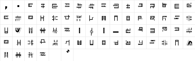 City-Street Medium  glyph index