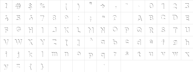 airment RegularStar  glyph index