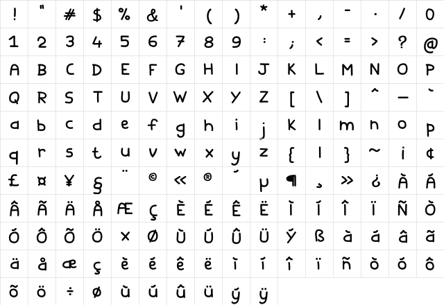 Fishes Friends Regular  glyph index