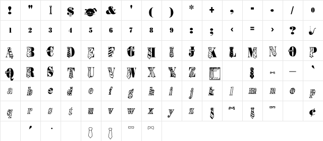 Fathers Day Regular  glyph index