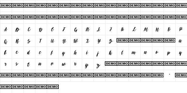Darflow Regular  glyph index