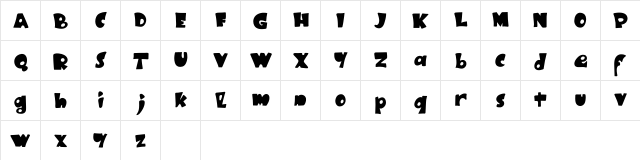 Black Ruby One Regular  glyph index