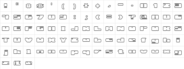 Rotund Outline (BRK) Regular  glyph index