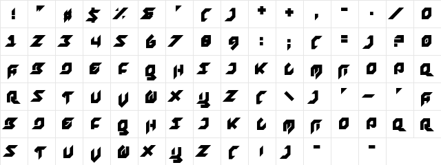 Foreplayer Regular  glyph index