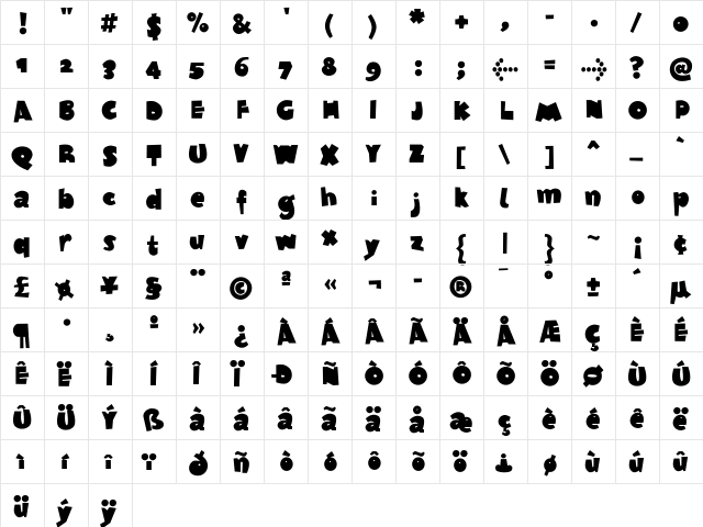 F2FTagliatelleSugo LT Std Regular  glyph index