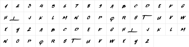 Quick Toy Regular  glyph index