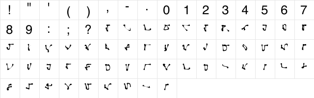 Root_Two Regular  glyph index