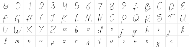 Prestigious Olives Regular  glyph index