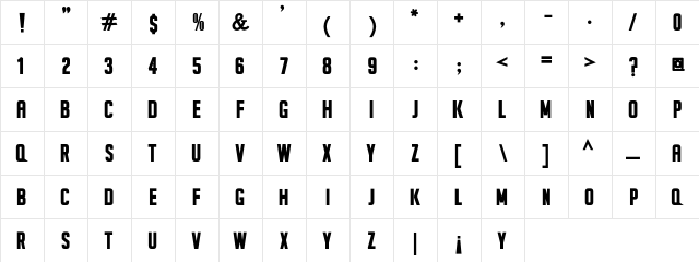 Seils Sans Bold  glyph index